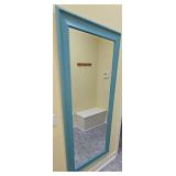 O - Large Wall Mirror with Teal Frame 31.5 x 65 Inches