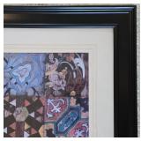 O - Set of 2 Framed Tile Pattern Prints, 35.25 Inch - One with Damaged Backing