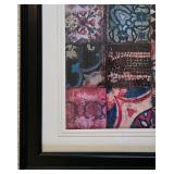 O - Set of 2 Framed Tile Pattern Prints, 35.25 Inch - One with Damaged Backing