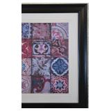 O - Set of 2 Framed Tile Pattern Prints, 35.25 Inch - One with Damaged Backing