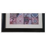 O - Set of 2 Framed Tile Pattern Prints, 35.25 Inch - One with Damaged Backing