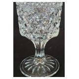 H - Set of 12 Vintage Pressed Glass Goblets, 6.5 Inch Tall