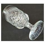 H - Set of 12 Vintage Pressed Glass Goblets, 6.5 Inch Tall