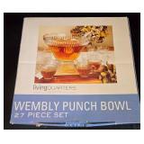 O - Party Entertaining Lot: West Bend Coffee Percolator, LivingQuarters Punch Bowl Set, Lenox Wine Glasses