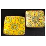 H - Couleur Nature Serving Dish and Set of 10 Square Appetizer Plates