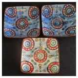 H - Couleur Nature Serving Dish and Set of 10 Square Appetizer Plates