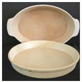 O - Pampered Chef Baking Bowl, Stoneware Bakeware, and 5 Bread Proofing Baskets with Liners