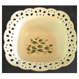 O - Holiday Serving Platter, Bowl, Red Glass Bell, Bowl, and Candleholders Collection