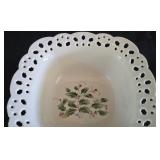 O - Holiday Serving Platter, Bowl, Red Glass Bell, Bowl, and Candleholders Collection
