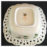 O - Holiday Serving Platter, Bowl, Red Glass Bell, Bowl, and Candleholders Collection