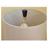 DR - Black Half Round Console Table, Table Lamp, and Framed Print Set