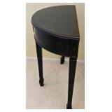 DR - Black Half Round Console Table, Table Lamp, and Framed Print Set