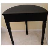 DR - Black Half Round Console Table, Table Lamp, and Framed Print Set