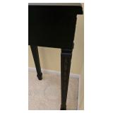 DR - Black Half Round Console Table, Table Lamp, and Framed Print Set