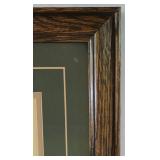 DR - Black Half Round Console Table, Table Lamp, and Framed Print Set