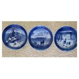 H - Set of 15 Bing & Grondahl Blue Christmas Plates 1960, 1965-1977, 1979