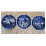 H - Set of 15 Bing & Grondahl Blue Christmas Plates 1960, 1965-1977, 1979