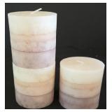 H - Collection of Assorted Candles, LED Candles, and Ornate Brass Candleholder