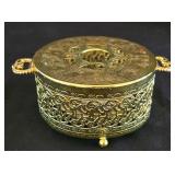 H - Collection of Assorted Candles, LED Candles, and Ornate Brass Candleholder