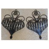 Ml-BR-1 - Collection of Faux Foliage Arrangements with Baskets and Metal Wall Pockets