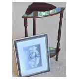 ML-BR1 - Corner Display Table and Framed Bust Artwork Pair