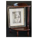 ML-BR1 - Corner Display Table and Framed Bust Artwork Pair