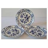 ML-BR1 - Set of 8 Blue Glass 8-Inch Plates and 3 Roscher 6-Inch Decorative Plates