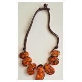 K - Collection of 3 Artisan Beaded Necklaces with Turquoise and Amber Accents