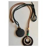 K - Collection of 3 Artisan Beaded Necklaces with Turquoise and Amber Accents