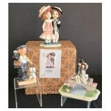Set of 3 Figurines  including a Sarah Kay Porcelain Figurine with Original Box