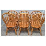 UL - Oak Dining Table with 6 Windsor Chairs