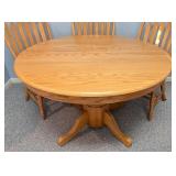 UL - Oak Dining Table with 6 Windsor Chairs