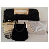 ML-BR1 - Lot of 4 Designer Evening Bags: Michael Kors, Silver Clutch, La Regale, and Kenneth Cole Unlisted