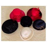 ML-BR1 - Collection of 5 Vintage Ladies Hats with Decorative Accents