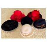 ML-BR1 - Collection of 5 Vintage Ladies Hats with Decorative Accents