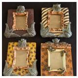 LR - Mixed Decor Collection: Framed Zebra Art, Large Wood Tray, Bowls, Plates & Themed Picture Frames
