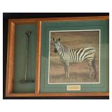 LR - Mixed Decor Collection: Framed Zebra Art, Large Wood Tray, Bowls, Plates & Themed Picture Frames