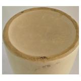 LR - Lot of 2 - Large Stoneware Crock with Lid and Metal Wall Hanging Sculpture