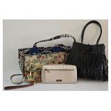 ML-BR1 - Set of 4 Handbags and Wallets including Fossil, Hobo, Vera Bradley, and Woven Rubber Bag