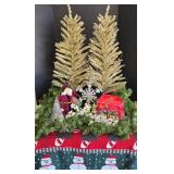 G - Holiday Decor Collection with Tablecloth, Ornaments, Garland, and Figurines