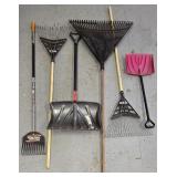 G - Set of 6 Rakes and Snow Shovels - Fiskars, Steel Core, True Temper
