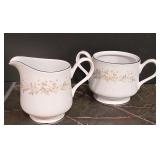 LL-FR - Vintage Grace Fine China Rhapsody 74-Piece Dinnerware Set with Plates, Bowls, Cups, Saucers, Sugar and Creamer