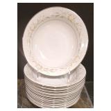LL-FR - Vintage Grace Fine China Rhapsody 74-Piece Dinnerware Set with Plates, Bowls, Cups, Saucers, Sugar and Creamer