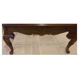 LL-FR - Square Oak and Glass Coffee Table with Cabriole Legs