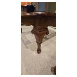 LL-FR - Square Oak and Glass Coffee Table with Cabriole Legs
