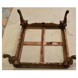 LL-FR - Square Oak and Glass Coffee Table with Cabriole Legs