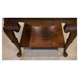 LL-FR - Square Glass Top Wood End Table with Lower Shelf, 26in x 26in x 22in