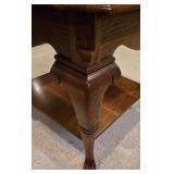 LL-FR - Square Glass Top Wood End Table with Lower Shelf, 26in x 26in x 22in