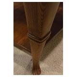 LL-FR - Square Glass Top Wood End Table with Lower Shelf, 26in x 26in x 22in