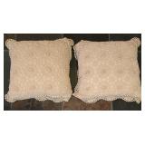 LL-FR - Set of 6 Decorative Throw Pillows Including Large Fringe, Lace, and Striped Styles
